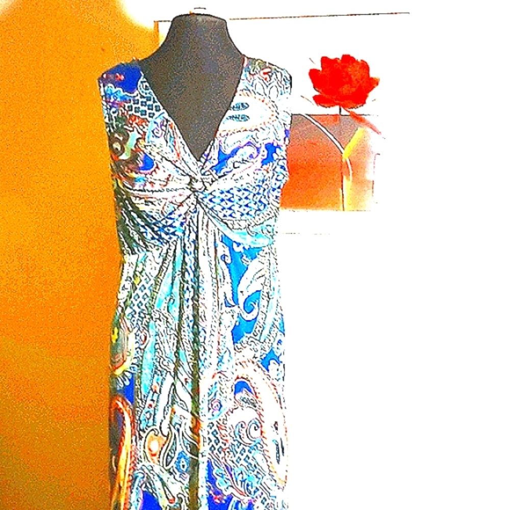 Boho Chic Notations sleeveless paisley maxi dress